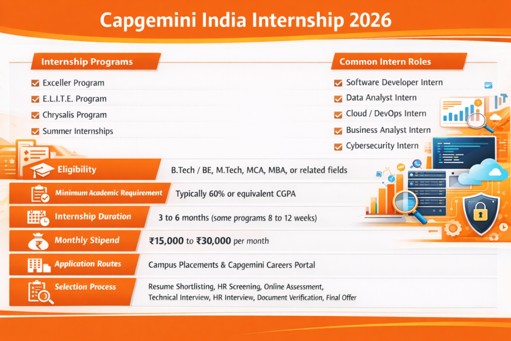 Capgemini India Internship 2026