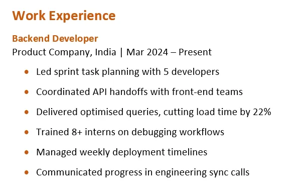 Work experience