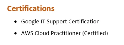 Certifications