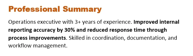 resume summary achievements