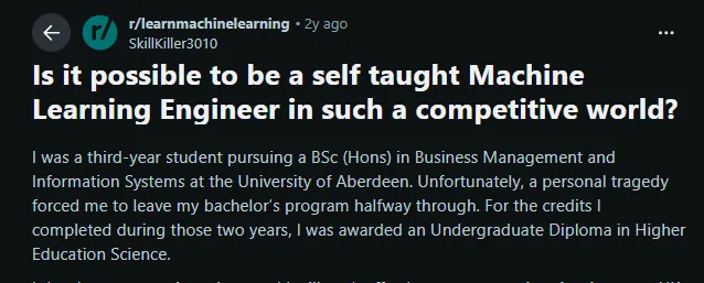 self-taught ml engineer career path