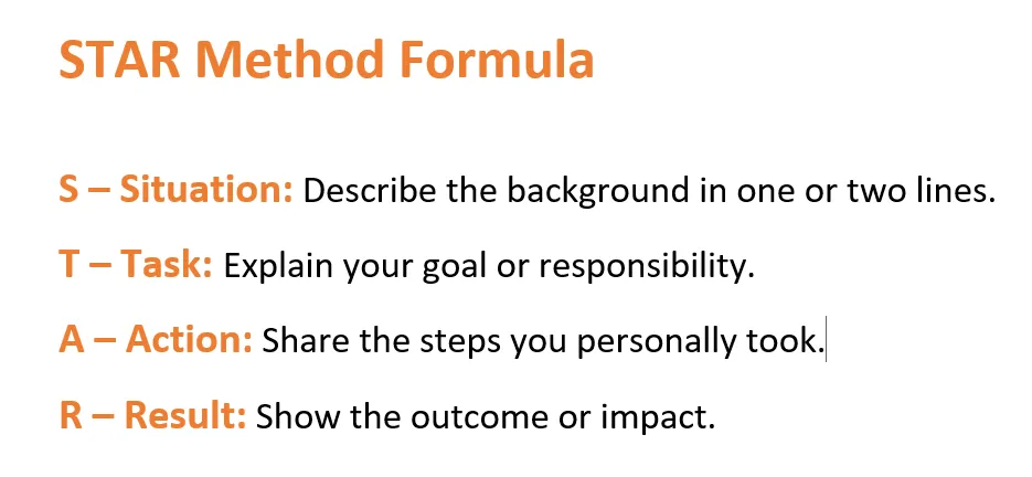 STAR method formula