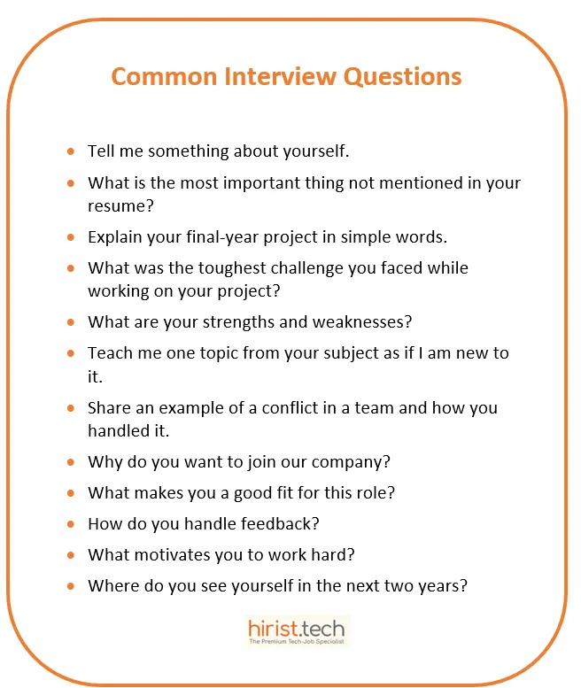 Common interview questions