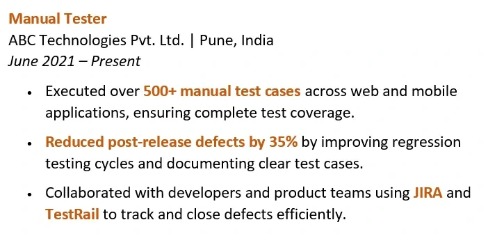 Add Manual Testing experience with outcomes