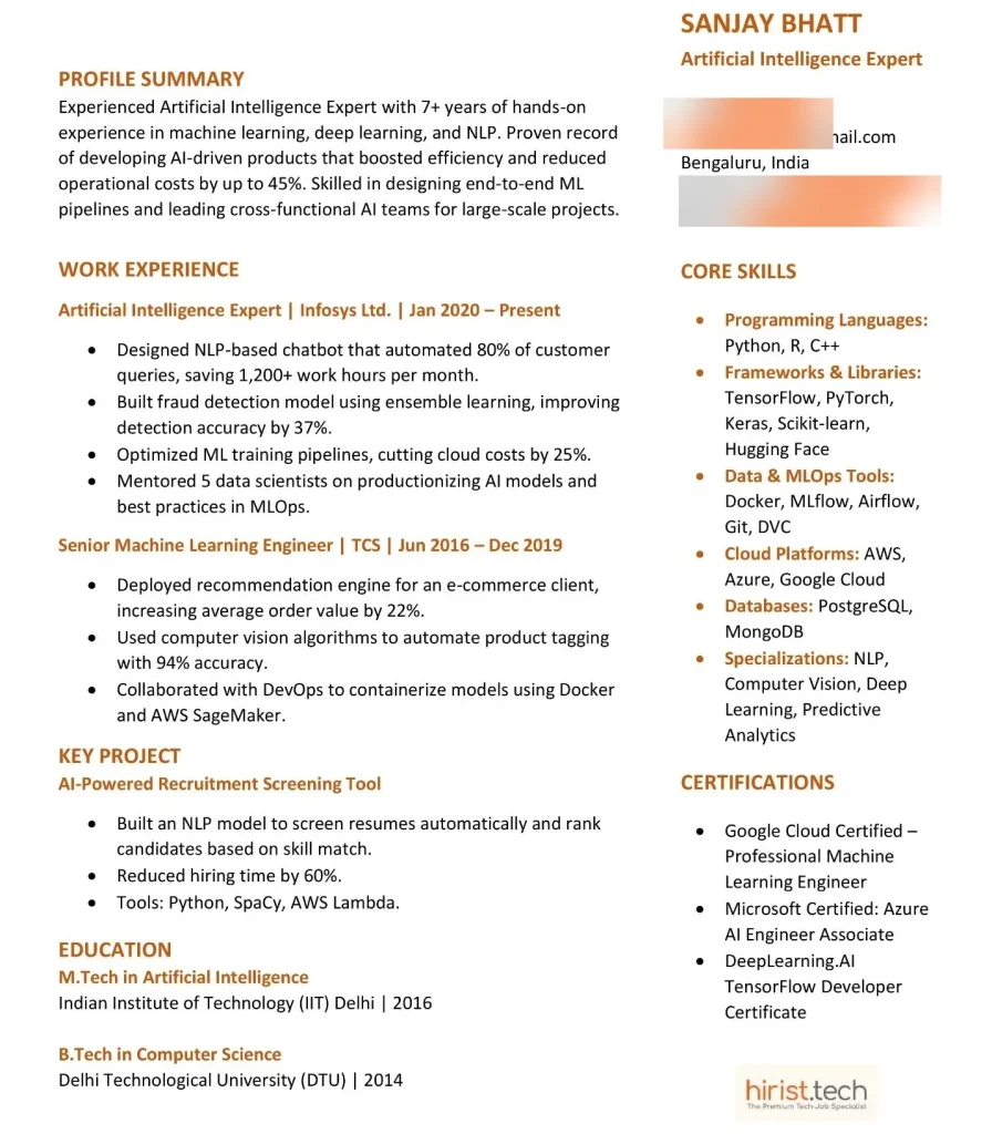 AI Resume Example